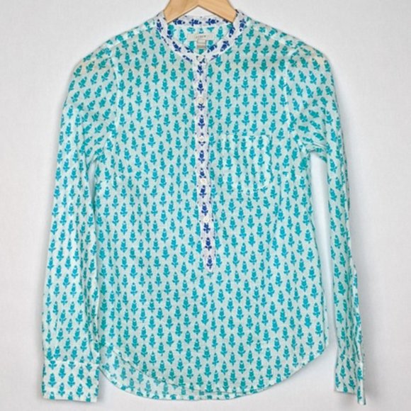 J. Crew Tops - J. Crew Long Sleeve 100% Cotton Blouse 00